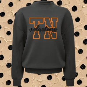 TN Faux Embroidered Mock Neck Sweatshirt